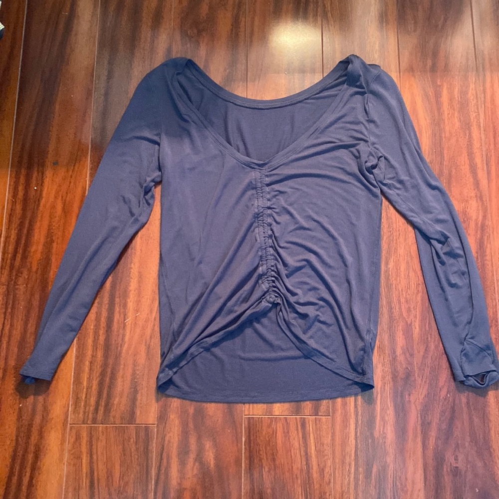 Plain Blue Low Cut Long Sleeve